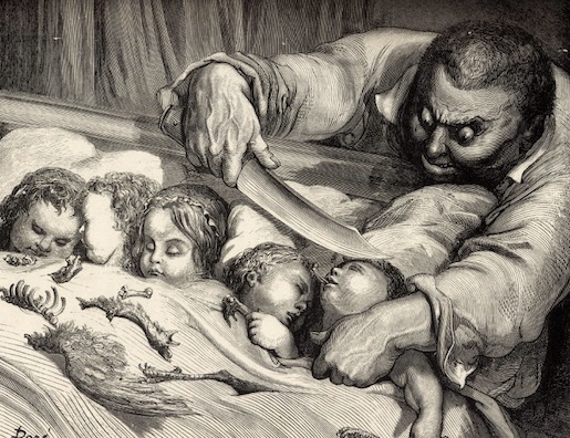 Kuvitus: Gustave Doré, Peukaloinen (Hanhiemon tarinoita)